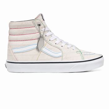 Damske Kotnikove Tenisky Vans Emboss Sk8-Hi Biele VA49LGJPY